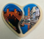 Calamita Magnete - COMACCHIO - mar - PLASTICA - TREPPONTI NOTTE & TORRE OROLOGIO - CUORE SPEZZATO